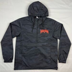 Kublai Khan TX Band Mens Camo Anorak Windbreaker Jacket Sz Medium Pullover A4